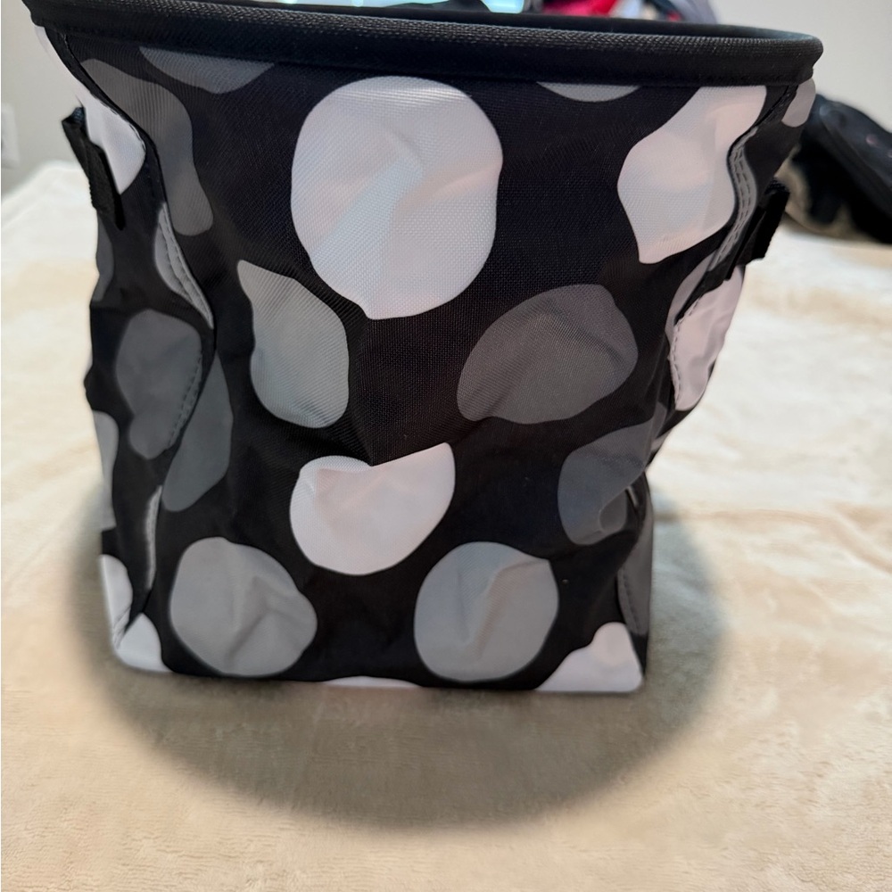 Thirty-One Black and White Polka Dot Cosmetic Bag